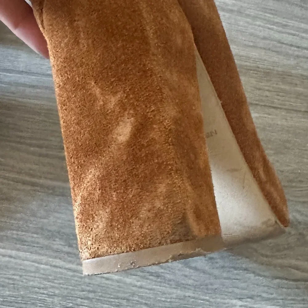Karen Millen Suede/Leather Heeled Ankle Boot in Camel - Size U.S. 5/EU 36